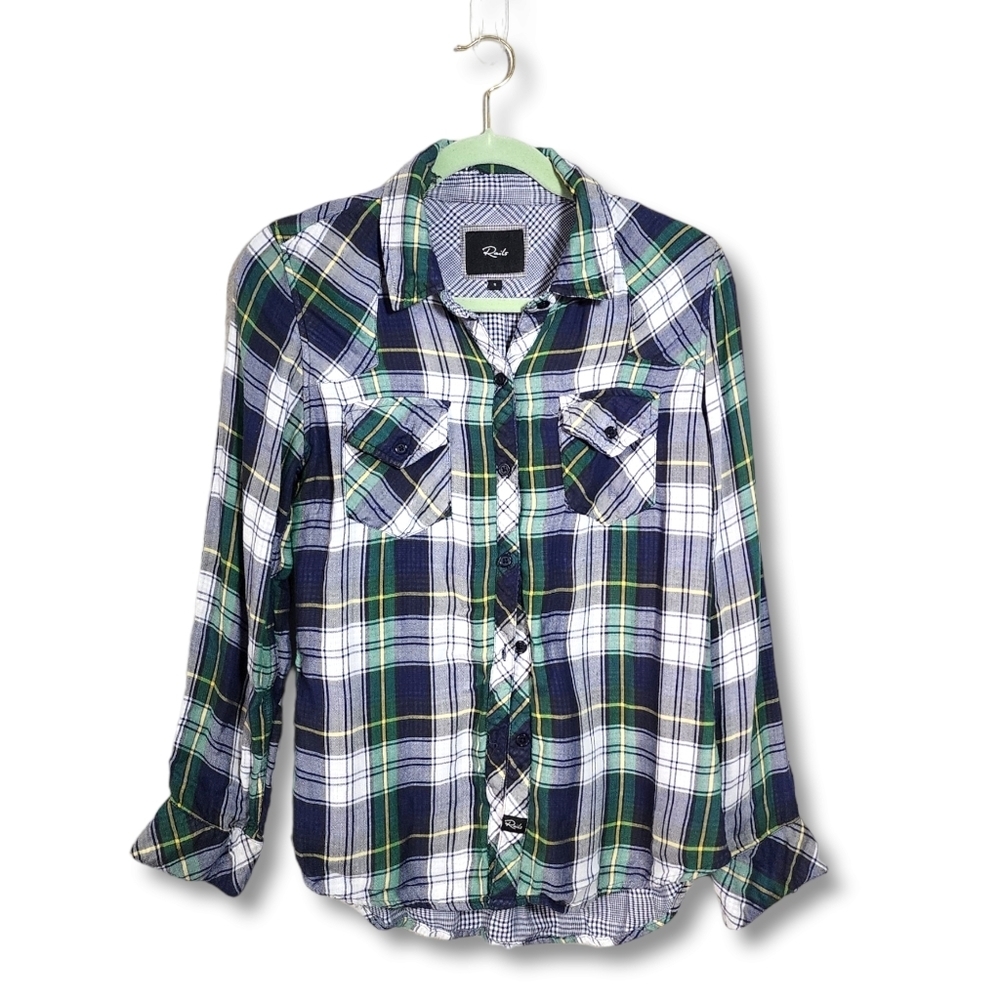 RAILS Hunter plaid button down shirt ultra soft in green Cabincore Gorpcore S